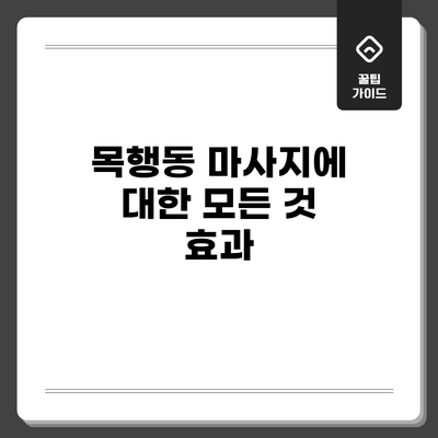 목행동 마사지에 대한 모든 것: 효과