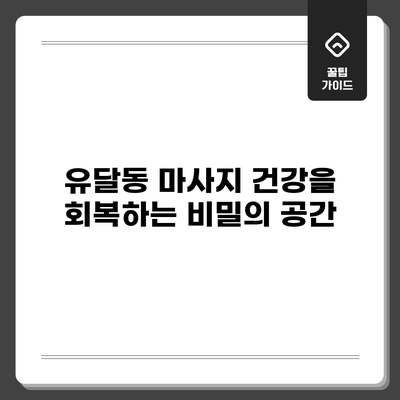 유달동 마사지: 건강을 회복하는 비밀의 공간