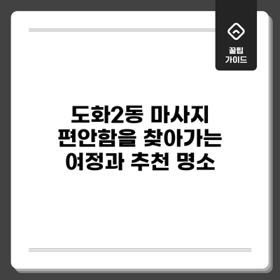도화2동 마사지: 편안함을 찾아가는 여정과 추천 명소